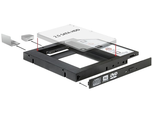 [90112938 1098123] Delock DVD-Schacht Adapter für 2.5 SATA SSD für 2.5 SATA HDD&amp;SSD