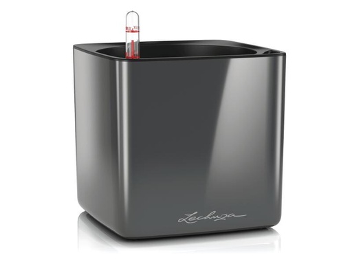 [90113004 860458] Lechuza Blumentopf CUBE Glossy 16 Schwarz glanz