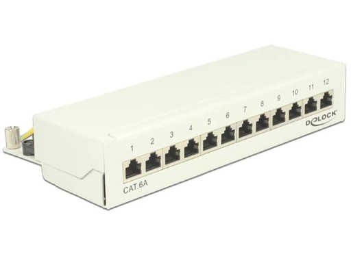 [90011293 497961] Delock Netzwerkpanel 12 Port Desktop Cat.6A LSA weiss