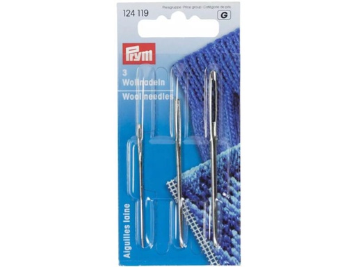 [90011345 1088147] Prym Wollnadel Nr. 1 + 3 ohne Spitze, 3 Stück