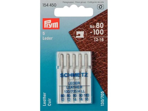 [90113694 1088043] Prym Nähmaschinennadel Nr. 80 - 100 für Leder, 5 Stück