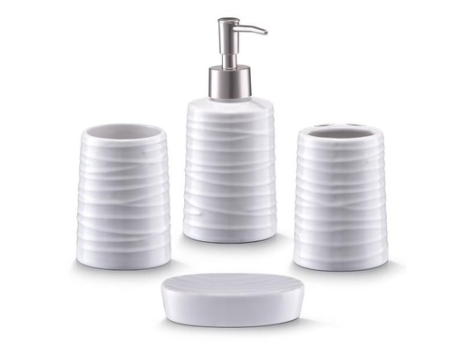 [90011377 603780] Zeller Present Seifenspender-Set 300 ml Weiss, 4-teilig