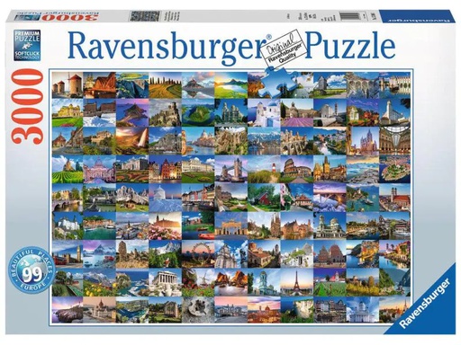 [90114085 817333] Ravensburger Puzzle 99 Beautiful Places in Europe