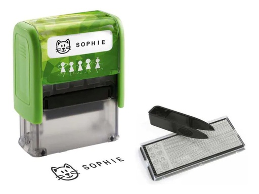 [90114101 990015] WEDO Stempel Deine Dinge 3-zeilig, Grün
