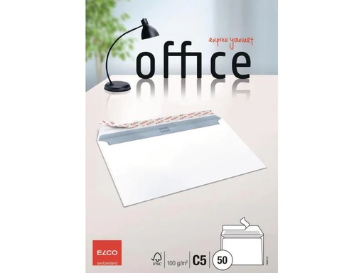 [90114120 868345] ELCO Couvert Office C5 ohne Fenster, 50 Stück