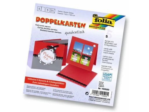[90114160 565730] Folia Blankokarte 220 g/m² quadratisch Rot