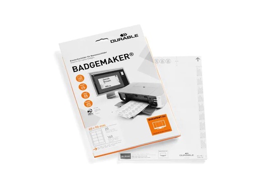 [90114168 1165152] DURABLE Namensetiketten 60 x 90 mm, 20 Blatt