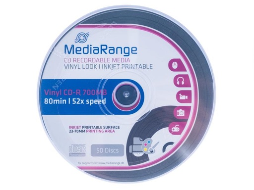 [90114318 195923] MediaRange CD-R Medien 700 MB, Spindel (50 Stück)