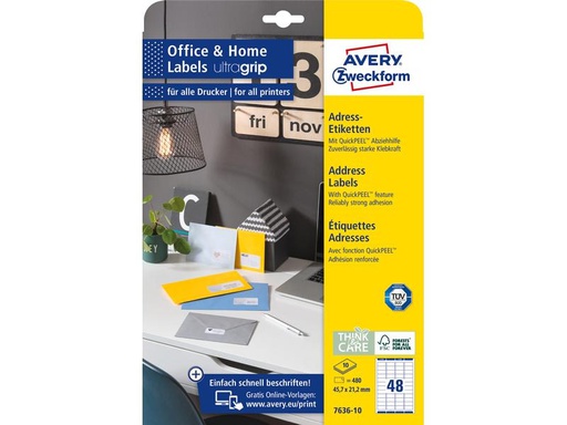 [90114402 1131954] Avery Zweckform Hinweis-Etiketten Set Ø 45.7 x 21.2 mm, 10 Blatt