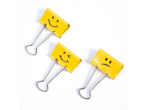 [90114452 916027] Rapesco Papierklemme Foldback Emojis 32 mm, Gelb
