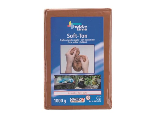 [90114488 630849] Glorex Modelliermasse Soft-Ton 1000g, Terracotta