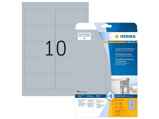 [90114577 1060060] HERMA Typenschild-Etiketten 4223 96 x 50.8 mm