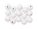 Rico Design Holzperlen Gebohrt 12 mm Weiss, 15 Stück