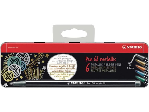 [90115329 991025] STABILO Pen 68 Metallic 6 Stück