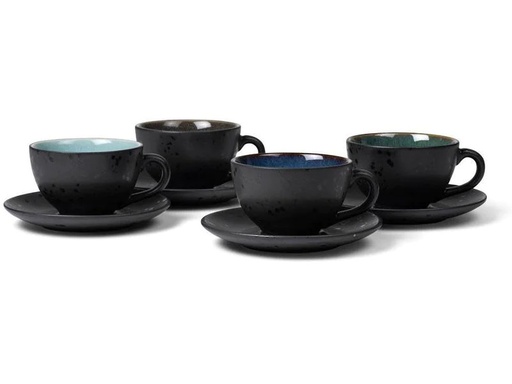 [90115624 1015198] Bitz Kaffeetasse 240 ml, 4 Stück, Schwarz/Mehrfarbig