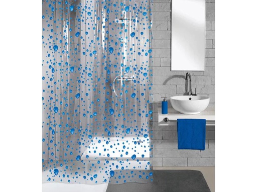 [90011550 648370] Kleine Wolke Duschvorhang Bubble 180 x 200 cm, Blau/Transparent