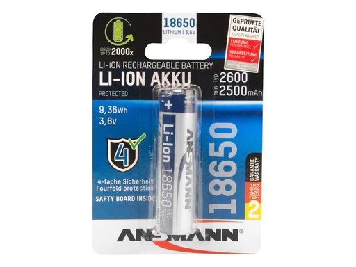 [90115930 1121013] Ansmann Akku 18650 Typ 2600 2500 mAh