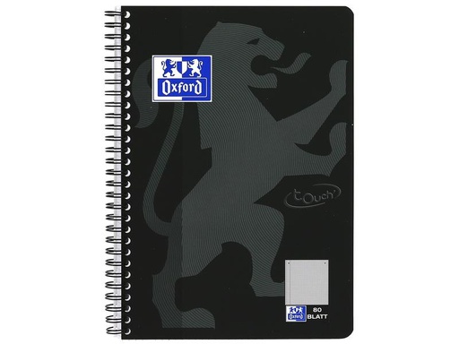 [90115980 1108919] Oxford Notizheft Touch Collegeblock L28, B5, Kariert, Schwarz