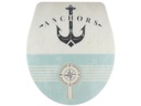 diaqua® Toilettensitz Nancy Anchor Absenkautomatik, Weiss/Hellblau
