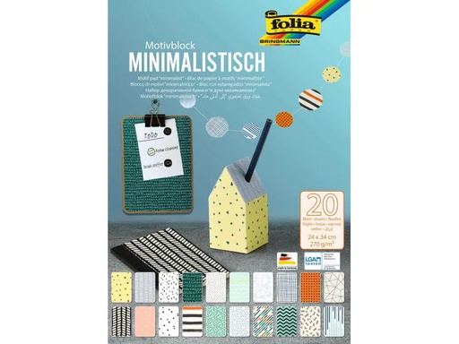 [90116399 1094689] Folia Motivblock Minimalistisch, 24 x 34 cm 20 Blatt