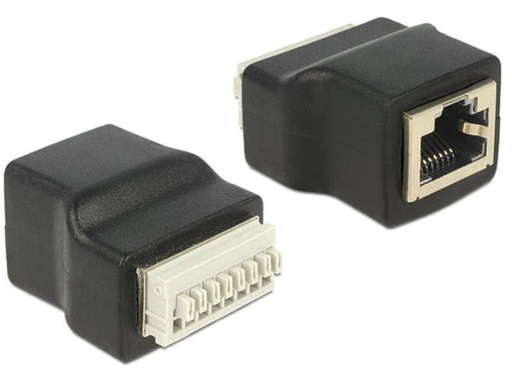 [90116409 402171] Delock Terminalblock RJ45 f 8 Pins Adapter mit Drucktasten