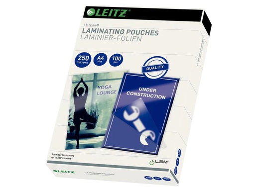 [90116444 627377] Leitz Laminierfolie A4, 250 µm, 100 Stück, Glänzend