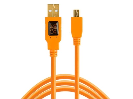 [90117057 987696] Tether Tools Kabel TetherPro USB 2.0 A / Mini B 5 Pin 4.6 Meter – orange