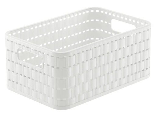 [90117171 513886] Rotho Aufbewahrungskorb Country 23.7 x 15.8 x 10.8 cm, Weiss