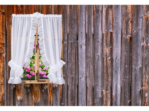 [90117294 945434] Casa Leon Tagvorhang Vitrage Volants 95 cm x 130 cm, Weiss