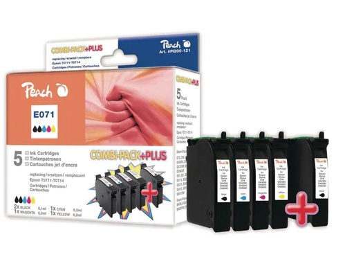 [90117366 163687] Peach Tintenset Epson T0715/T0895 C/M/Y/BK
