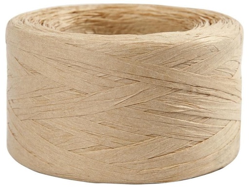 [90117409 1140053] Creativ Company Geschenkband Raffiabast 8 mm x 100 m, Beige
