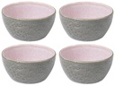 Bitz Snackschale 12 cm, 4 Stück, Grau/Hellpink