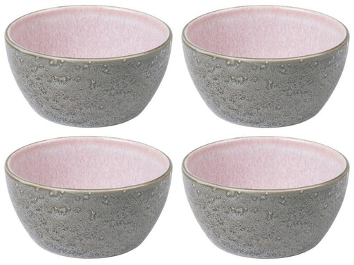 [90117577 1015224] Bitz Snackschale 12 cm, 4 Stück, Grau/Hellpink