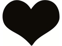 Securit Kreidetafel Silhouette Heart mit Klett, Schwarz