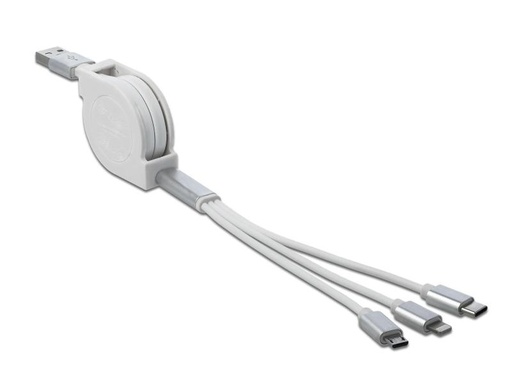 [90117835 996205] Delock USB 2.0-Kabel USB A – Lightning/Micro-USB B/USB C 0.82 m