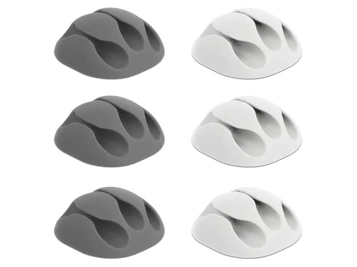 [90117860 950485] Delock Kabelhalter 5 mm, 2x3 Stück, weiss, grau, 3 Durchführungen