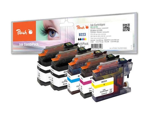 [90117934 464255] Peach Tintenset Brother LC-223 Multipack Plus C, M, Y, 2x BK