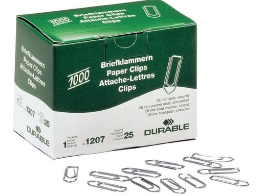 [90011797 220013] DURABLE Büroklammer 26 mm 1000 Stück