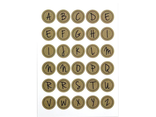 [90118345 1212511] Artoz Buchstabensticker Alphabet 6 Stück Braun