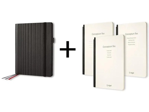 [90118383 1112037] Sigel Konferenzmappe  Conceptum flex A5, liniert, Schwarz