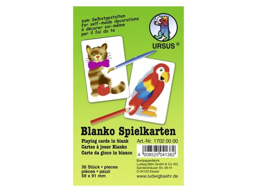 [90118528 676509] URSUS Papp-Karte zum Spielen 36 Stück