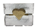 Holz Zollhaus Holzharasse mit Herzausschnitt, Shabby 30 x 30 cm