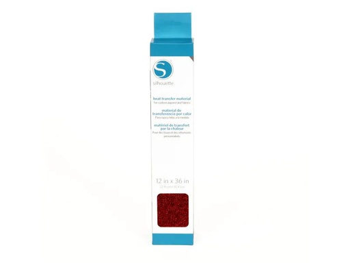 [90118782 405167] Silhouette Aufbügelfolie 30.5 cm x 90 cm Rot, glitzer
