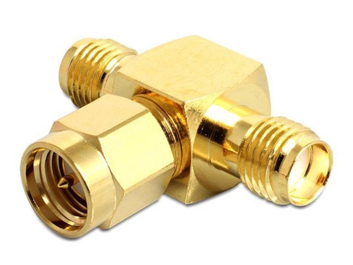 [90118805 378929] Delock Antennenadapter T-Stück, SMA Stecker (m) - SMA Buchse (f)