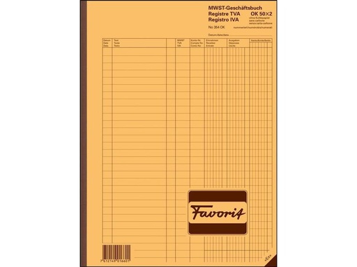 [90118874 1211612] Favorit Durchschreibeblock 220 x 297 mm MWST, 50 x 2 Blatt