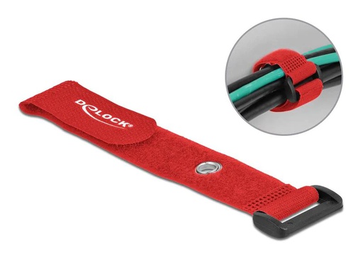 [90118920 1214448] Delock Klettkabelbinder Rot 190 mm x 25 mm 5 Stück