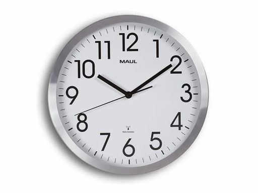 [90119035 609184] Maul Wanduhr MAULfly Ø 30 cm Silber/Weiss