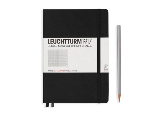 [90119118 678462] Leuchtturm Notizbuch Medium A5, Kariert, Schwarz