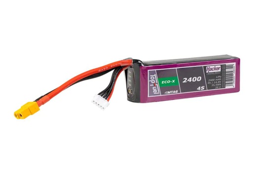 [90119235 1017057] Hacker RC-Akku LiPo 2400 mAh 14.8V 20C TopFuel MTAG