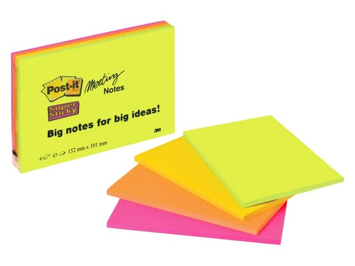 [90119537 295857] Post-it Notizzettel Post-it Super Sticky 15.2 x 10.1 cm 4 Blöcke